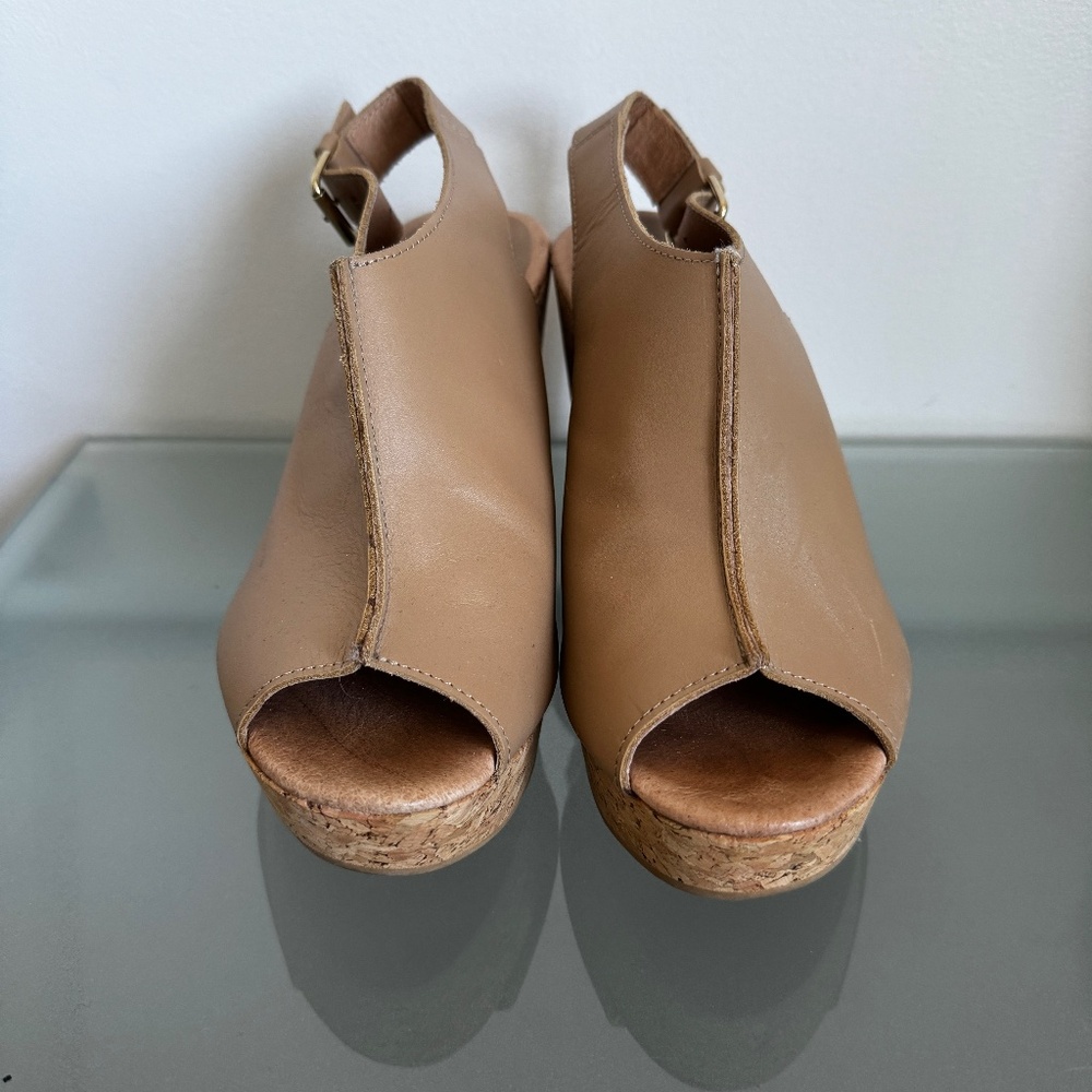 Laconte - Tan Buckle Wedge Sandal